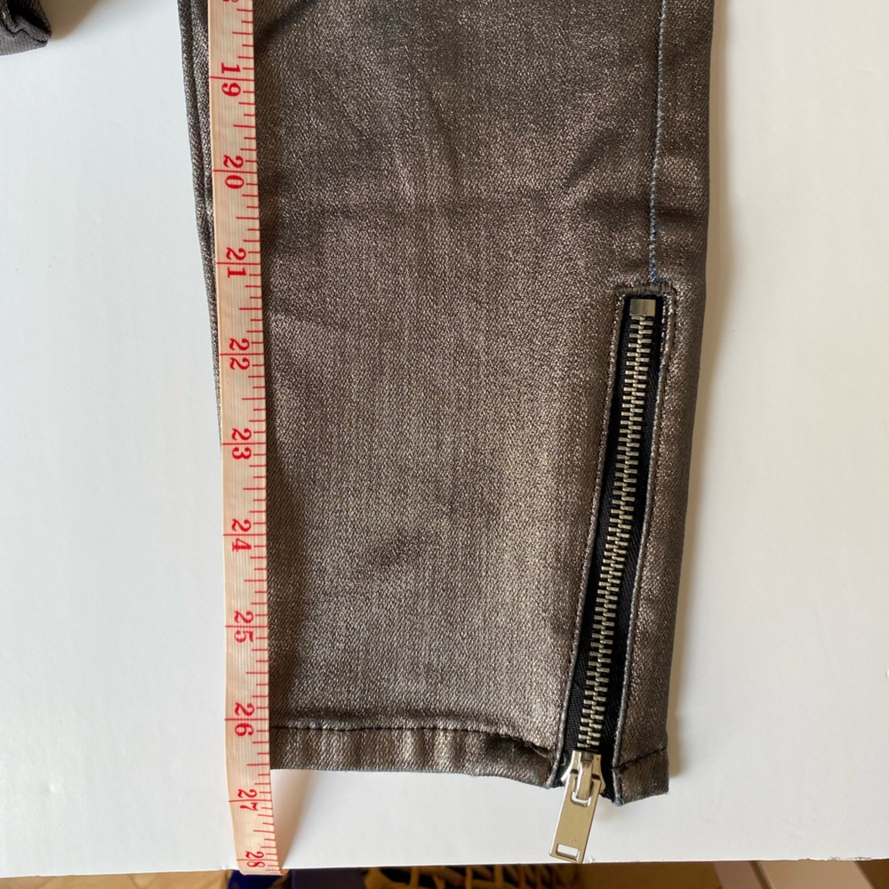 Zara Biker Silver Metallic Jeans - Picture 5 of 11